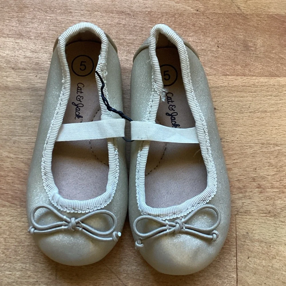 Cat & Jack Shimmering Gold Kids Dress Shoes